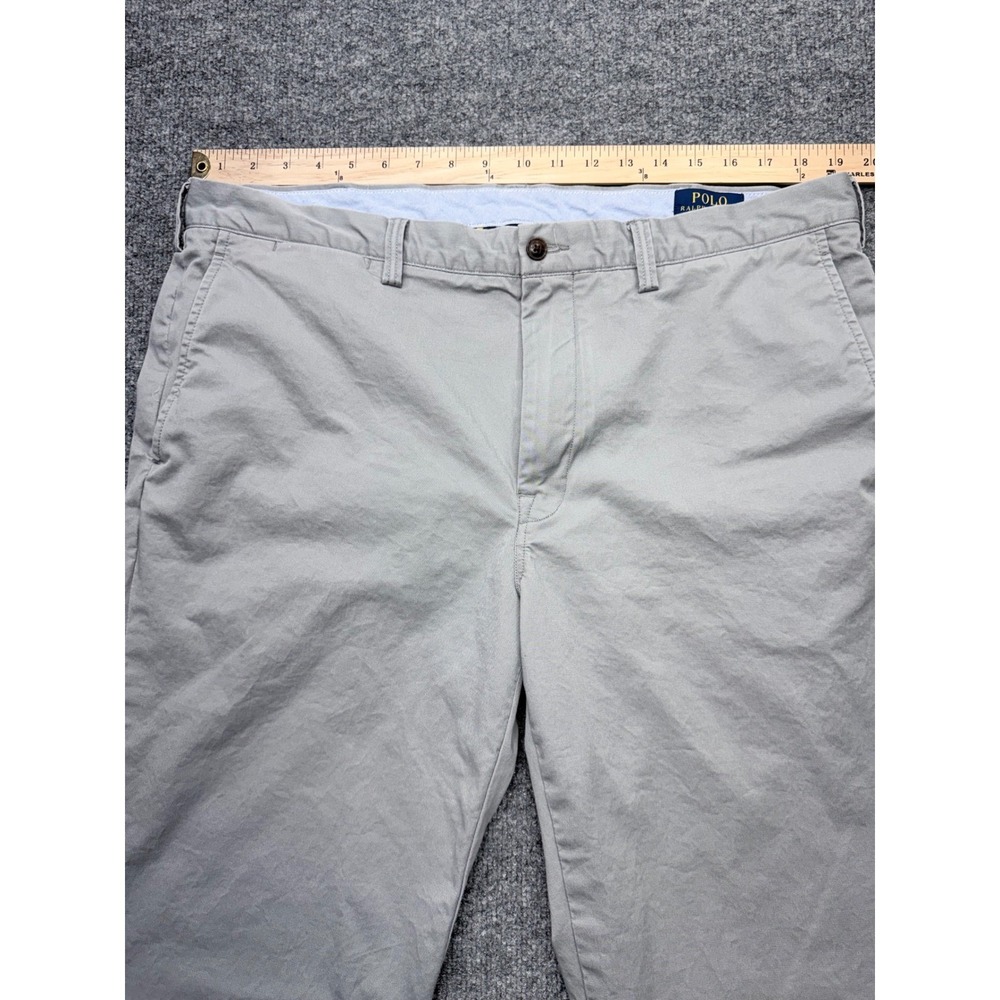 Polo Ralph Lauren Mens 38x30 Stretch Straight Fit Chino Pants Grey Cotton Twill - Picture 5 of 9